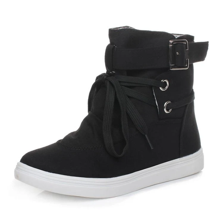 Spring and Autumn New High-Top Women's Flat Casual Cloth Shoes Black Breathable Korean Student Canvas Shoes Wholesale pe — photo 1