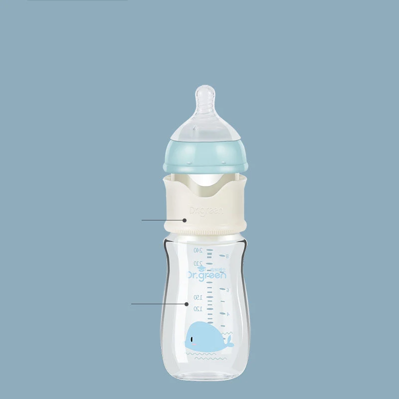 Mamadeira de vidro para bebê, segura, durável, sem BPA, fácil de limpar, com bico de fluxo lento para recém-nascidos e bebês. — foto 4