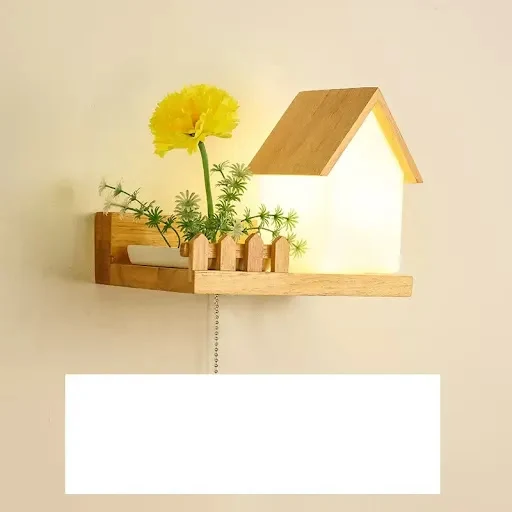 Title 7, Green Plant Solid Wood Wall Lamp for Corridor &...