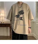Trendy Men's Loose Plus Size Round Neck Print Undershirt Top Perfect for Exercise and Casual Wear. Comfortable and Styli — photo 4