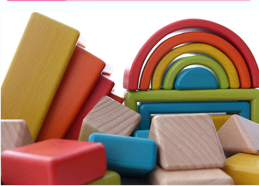 Title 6, Rainbow Building Blocks Childrens Baby Educati...