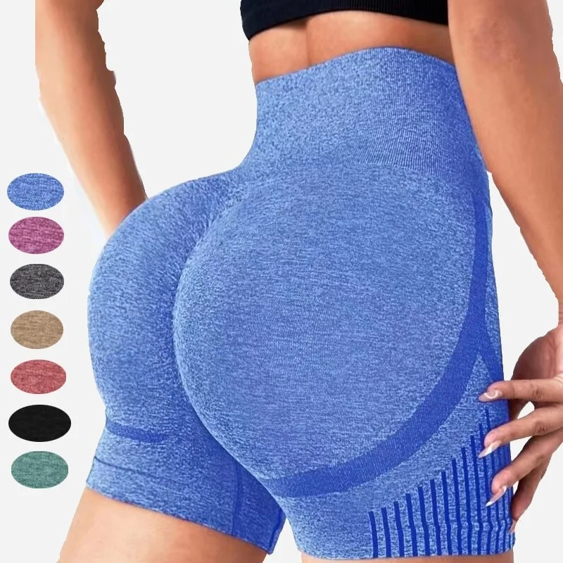 Naadloze yoga leggings, hoge elasticiteit, hoge taille, sneldrogend, casual shorts voor bewegingsvrijheid. — foto 8
