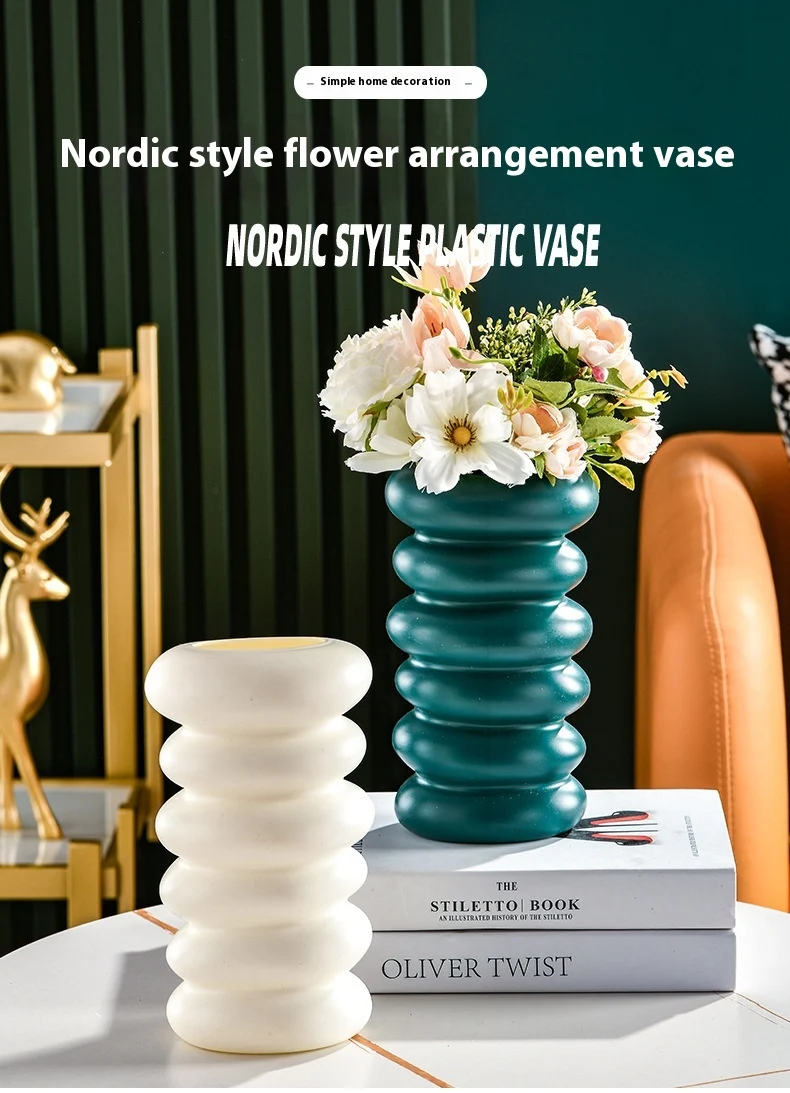 Title 4, Nordic Style Plastic Spiral Vase for Creative F...