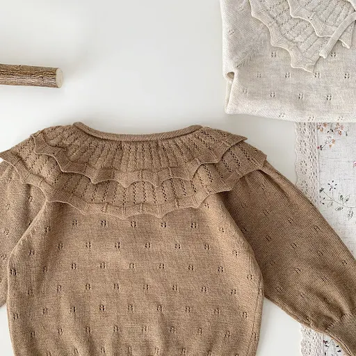 Title 9, Maglione pullover per neonata con colletto a ba...