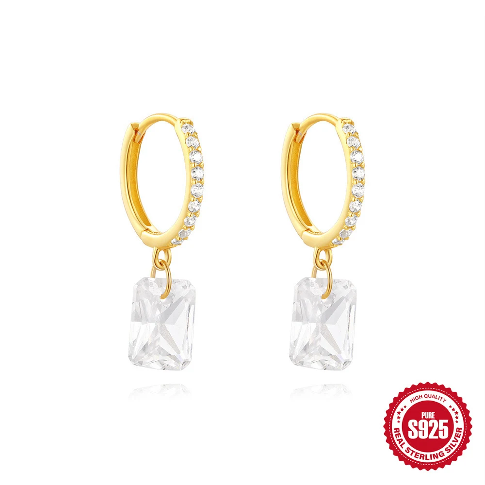 S925 Sterling Zilver Klassieke Diamanten Oorstekers, tijdloze elegantie voor elke dag, subtiele glans die je look compleet maakt. — foto 10