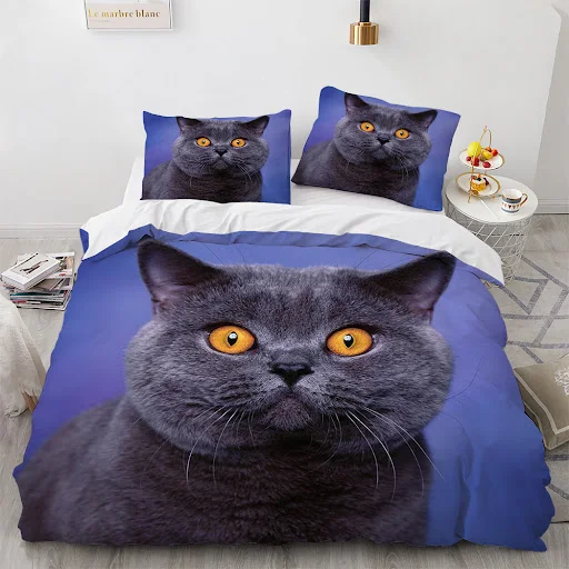 Title 6, Conjunto de roupa de cama de gato branco fofo p...