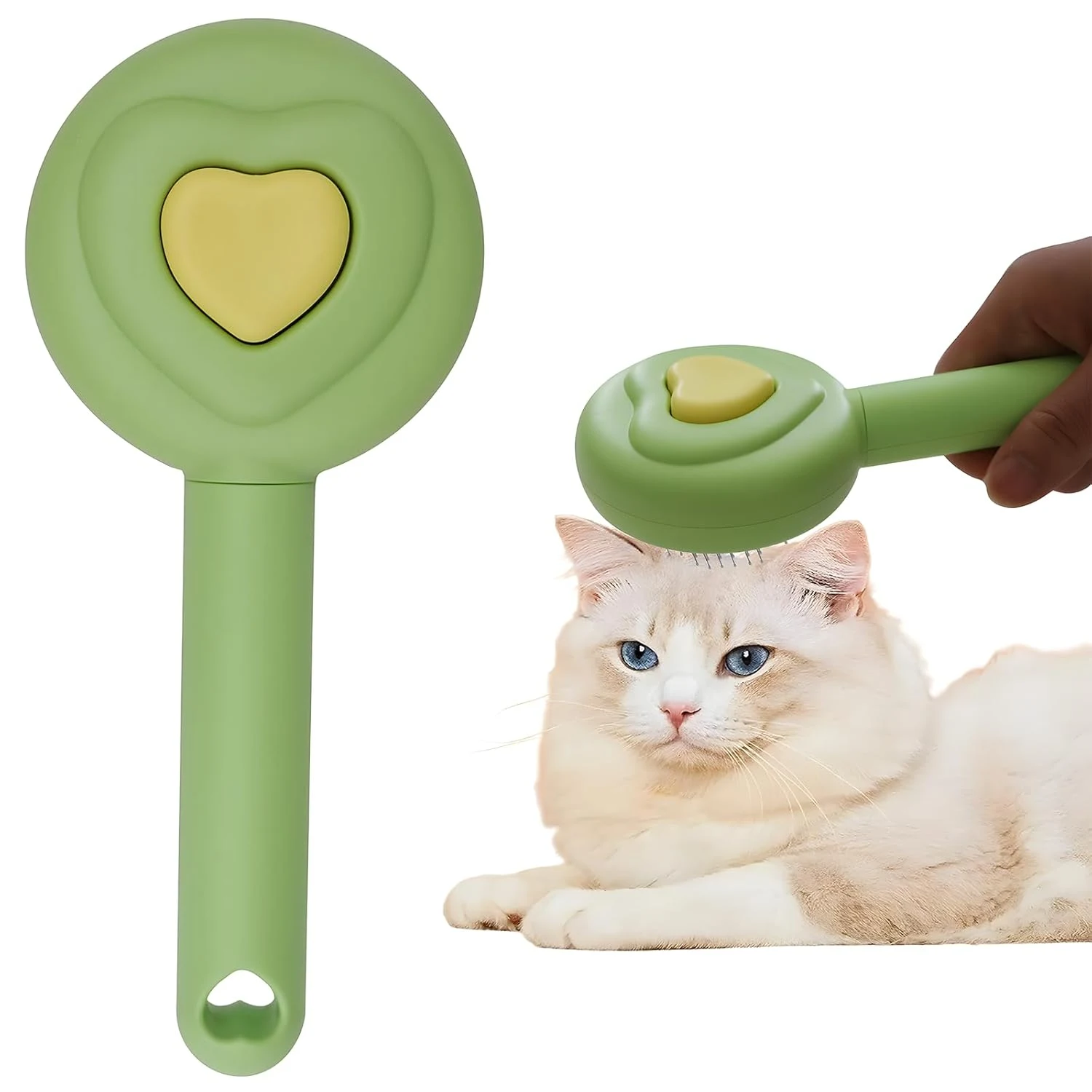 Pet Beauty Hair Removal Comb Cat Brush, One Click Release for Dogs and Cats, Easy Care, Removes Loose Hair, Grooming — photo 2