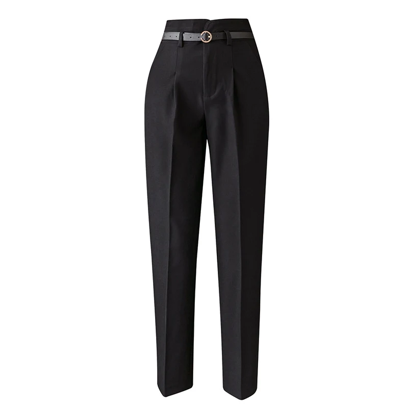 High-waist women's draped loose and thin casual cropped trousers for a comfortable and stylish look, perfect for everyda — photo 1