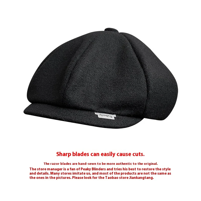 Boné Shelby com aba Razor Party, lâmina octogonal britânica retro, para um estilo yuppie autêntico e elegante. — foto 19
