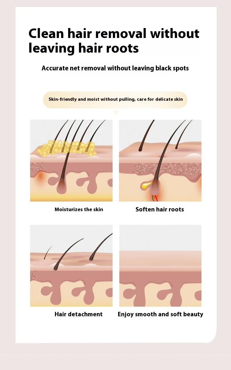 Crema Depilatoria Suave y Limpiadora para Piel Sensible Fórmula No Irritante Elimina el Vello Corporal con Cuidado y Delicadeza — foto 4