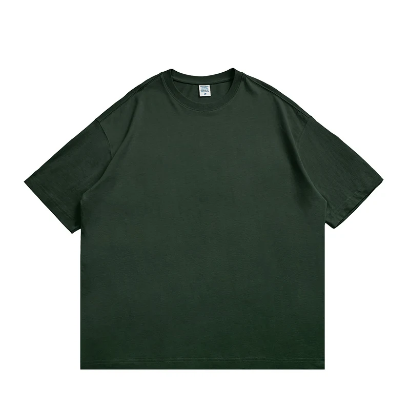 Solid color thick cotton sports round neck short sleeve tee, perfect for workouts and casual wear, comfortable, breathab — photo 8