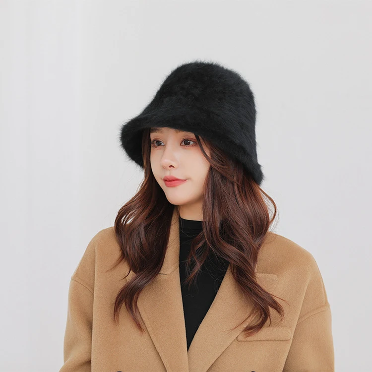 Cappello caldo alla moda con secchiello per capelli di coniglio — foto 9