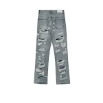 Blaue Street Fashion Jeans für Herren und Damen, gerade geschnitten. Bequeme Passform und lässiger Stil für den Alltag oder besondere Anlässe. — foto 1