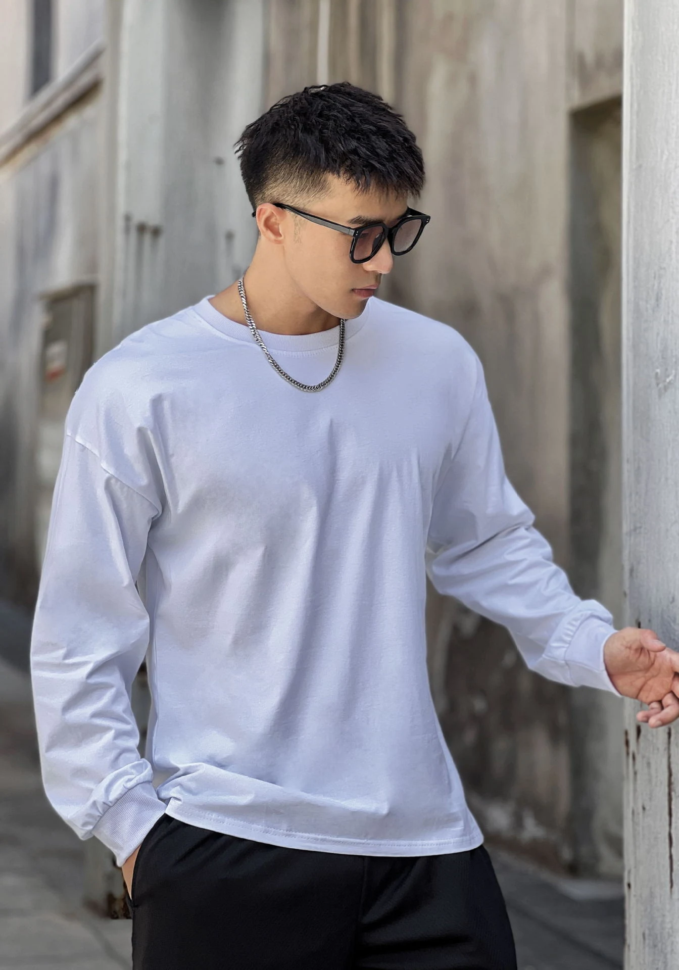Men's Loose Fitness Sports Clothes Long Sleeve T-shirt Pullover Hoodie Thin Section. Breathable and comfortable for work — photo 6
