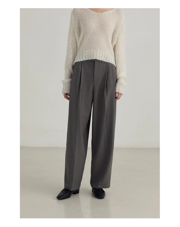 Simple Commute High Waist Slimming Draping Effect Suit Straight-leg Pants, European and American Style, designed for com — photo 5