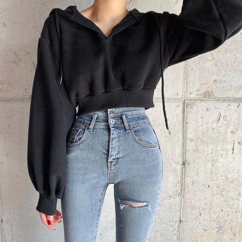 Women's short hooded sweater. Provides comfort and style for everyday wear. Perfect for casual outings and keeping warm — photo 6