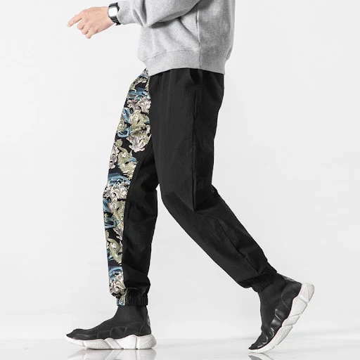 Title 6, Japanese Vintage Patchwork Print Casual Pants. ...