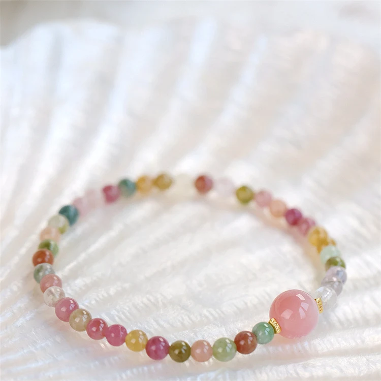 Pulseira Doce Feminina DIY com Turmalina Natural. Crie sua joia única. Design personalizável e pedras vibrantes. Artesanato e elegância — foto 6