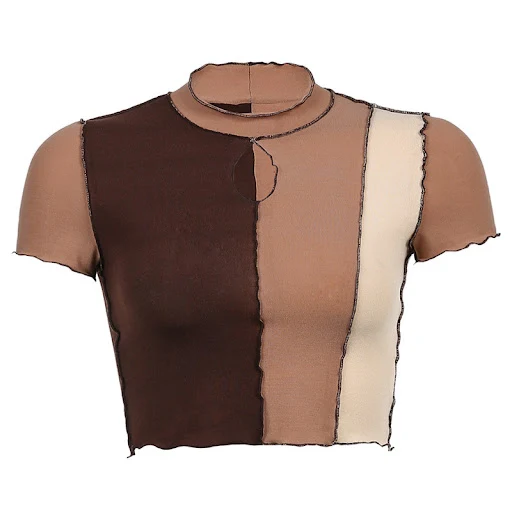 Title 5, T-shirt a maniche corte con ritaglio di colore ...