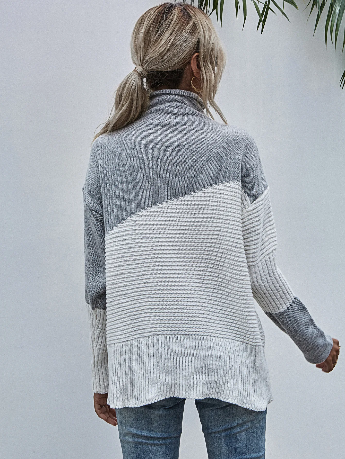 Title 2, Color Matching Sweater Womens Autumn And Winte...