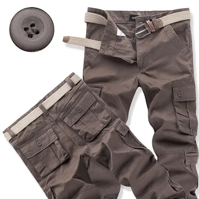Pantalones cargo multi-bolsillos para hombre, resistentes al desgaste, sueltos y gruesos, ideales para trabajo y uso diario, comodidad duradera. — foto 6