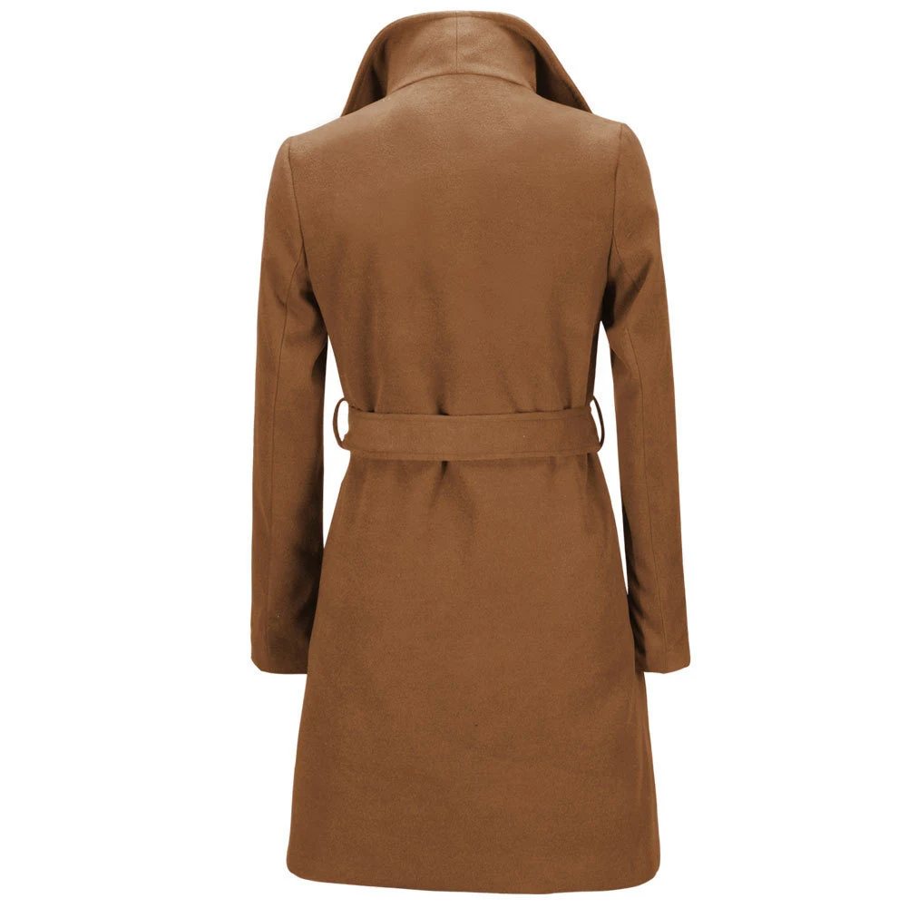Title 5, Womens Wool Coat Slim Long Woolen Coat Warm Wi...