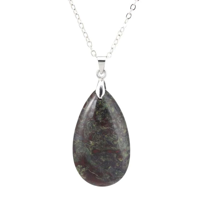 Collana con pendente a goccia d'acqua in pietra naturale, moda semplice multicolore per coppie, elegante accessorio. — foto 11