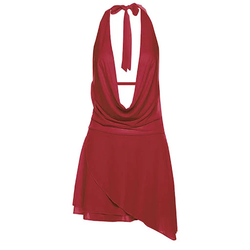 Title 7, Vestido Irregular Sexy para Mujer, Cuello Halte...