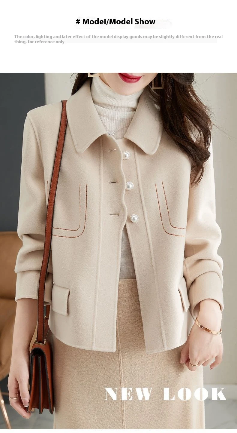 Title 2, Womens Temperament Pure Color Small Woolen Coa...