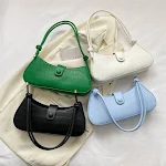 Bolso de hombro sencillo con diseño de piedra en color sólido, nuevo y minimalista, perfecto para llevar bajo el brazo. — foto 7