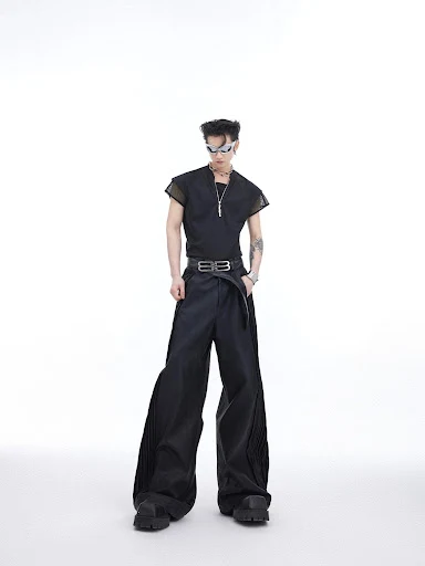Title 2, Zomerse heren onder-shirt met metalen rits, ide...