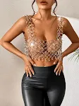 Damenmode Vest mit edlem, hohlem Design und funkelnden Kristallen, für einen stilvollen Auftritt und einen Hauch von Glanz — foto 18