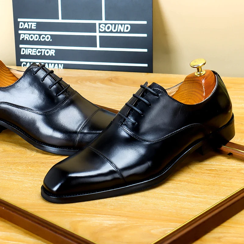 Title 3, Mens Leather Shoes Top Layer Cowhide Formal We...
