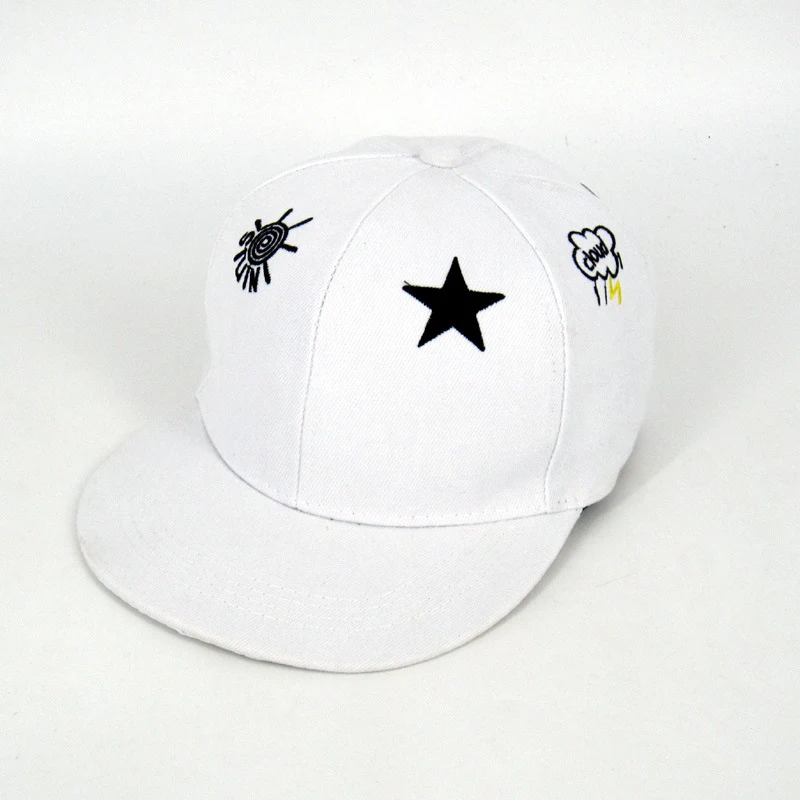 Embroidered Five-pointed Star Flat Brim Hip Hop Baseball Cap. Stylish cap for streetwear fashion, offering sun protectio — photo 8