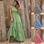 Women's Summer Bohemian V-neck Print Holiday Floral Dress — photo 8