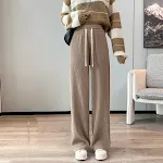Women's Fashion Simple Solid Color Elastic Waist Tie Wide Leg Pants, offering comfort and style for everyday wear and ef — photo 10