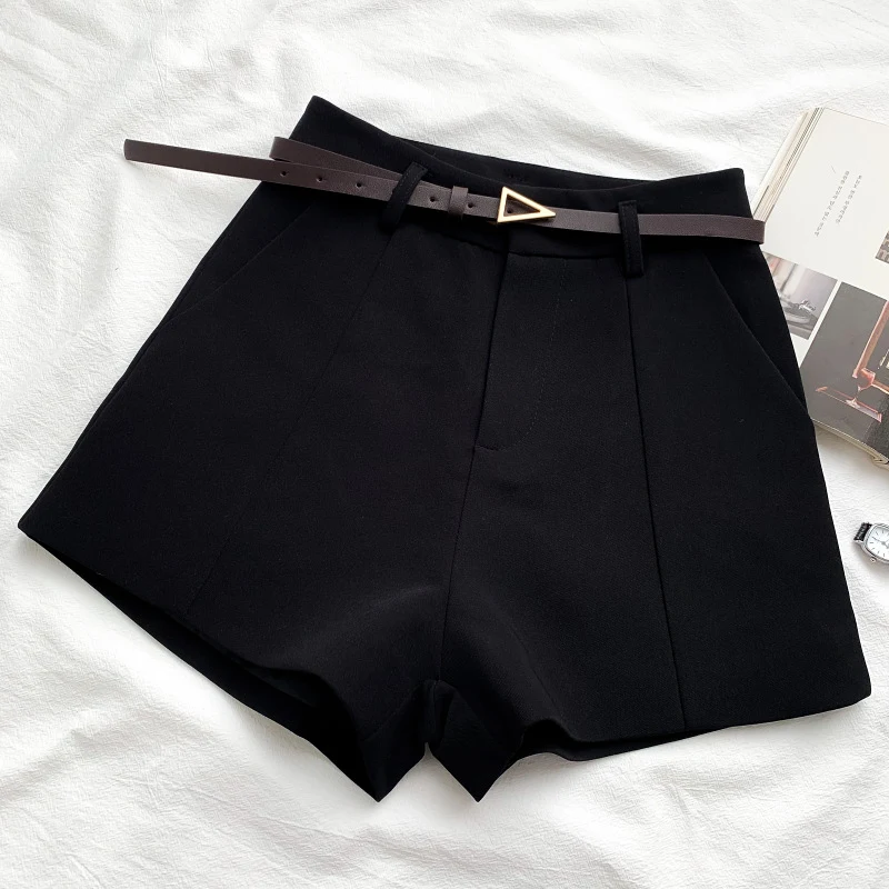 Veelzijdige High Waist Slim Suit Shorts voor dames, flatterend en comfortabel voor een stijlvolle look. — foto 6