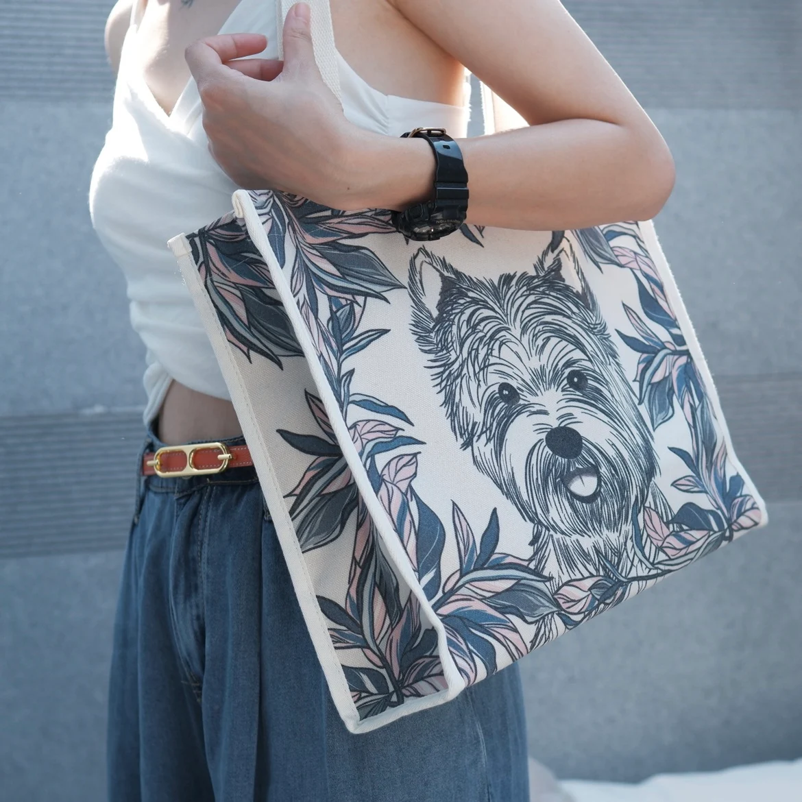 Borsa a spalla grande in tela, spaziosa e robusta, perfetta per trasportare tutto il necessario con comfort e stile. — foto 5