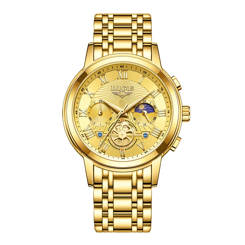 Relógio de quartzo masculino Luminous Moon Phase multifuncional. Precisão e estilo em um só acessório, acompanhando o homem moderno em todas as ocasiões. — foto 14