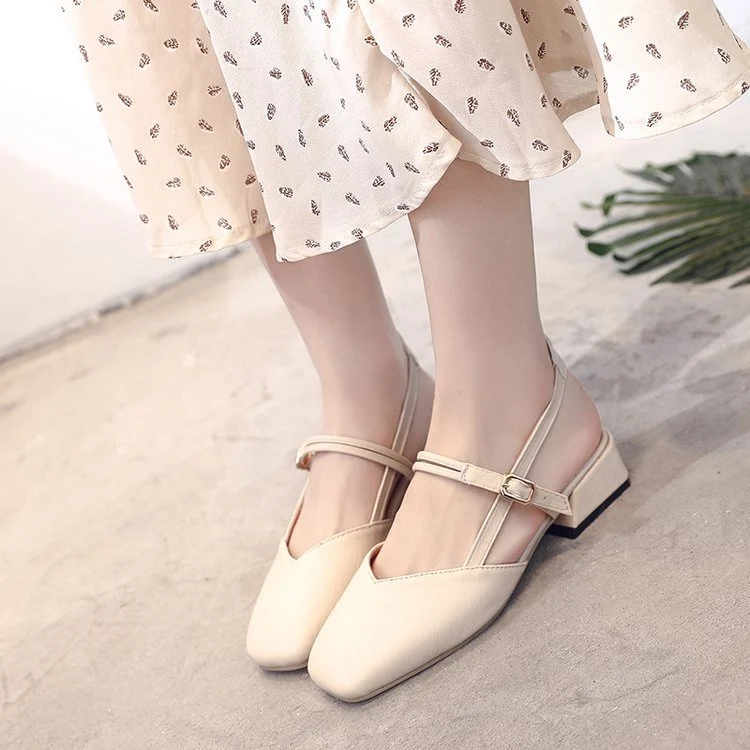 Title 2, Womens Square Toe Block Heel Sandals. Comforta...