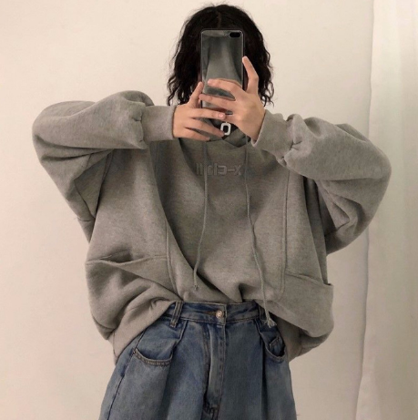 Hoodies feminino outono inverno novo estilo coreano estudante solto bordado simples mais veludo de alta qualidade pano macio das mulheres — foto 6