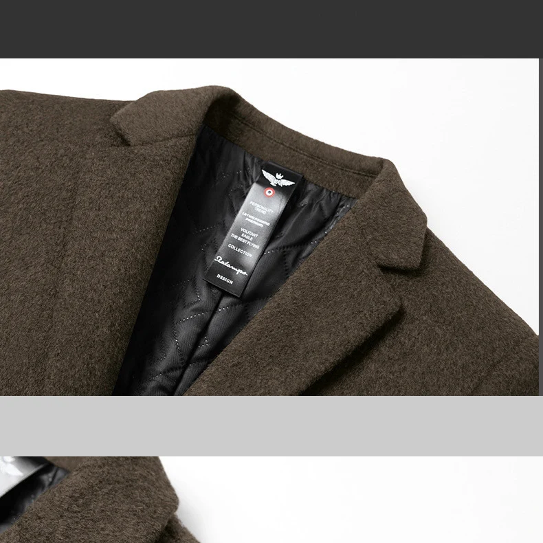 Title 7, Mens middle-aged wool casual woolen coat perfe...
