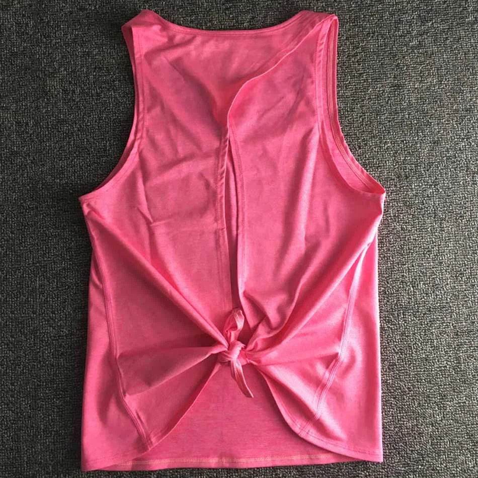Canotta yoga senza schienale da donna Magliette sportive senza maniche con spalle scoperte Top corto senza schienale Racerback Abbigliamento da palestra — foto 3