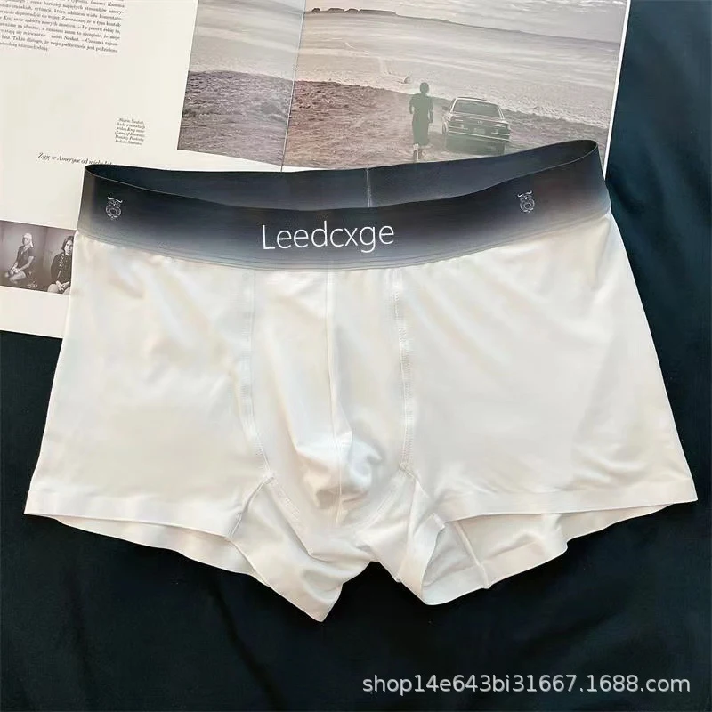 Ice Silk Men's Underwear Boxer Shorts, Solid Color, Light and Breathable, No Sense, Comfortable for Boys, Everyday Wear. — photo 9
