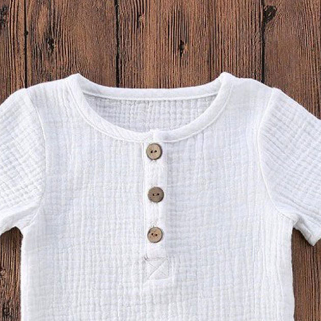Kinder Zomerpak Katoen en Linnen Korte Mouw Licht Dun Los Ademend Badjas Ideaal voor Warme Dagen en Comfortabele Kinderkleding — foto 8