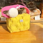 Bolsa para mamãe de mão com tecido de veludo cotelê e flores simples, para uso diário. Prática e elegante. — foto 5