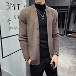 Men's Slim-Fit V-Neck Sweater Long Sleeves Comfort and style for everyday wear A versatile wardrobe essential Perfect fo — photo 2