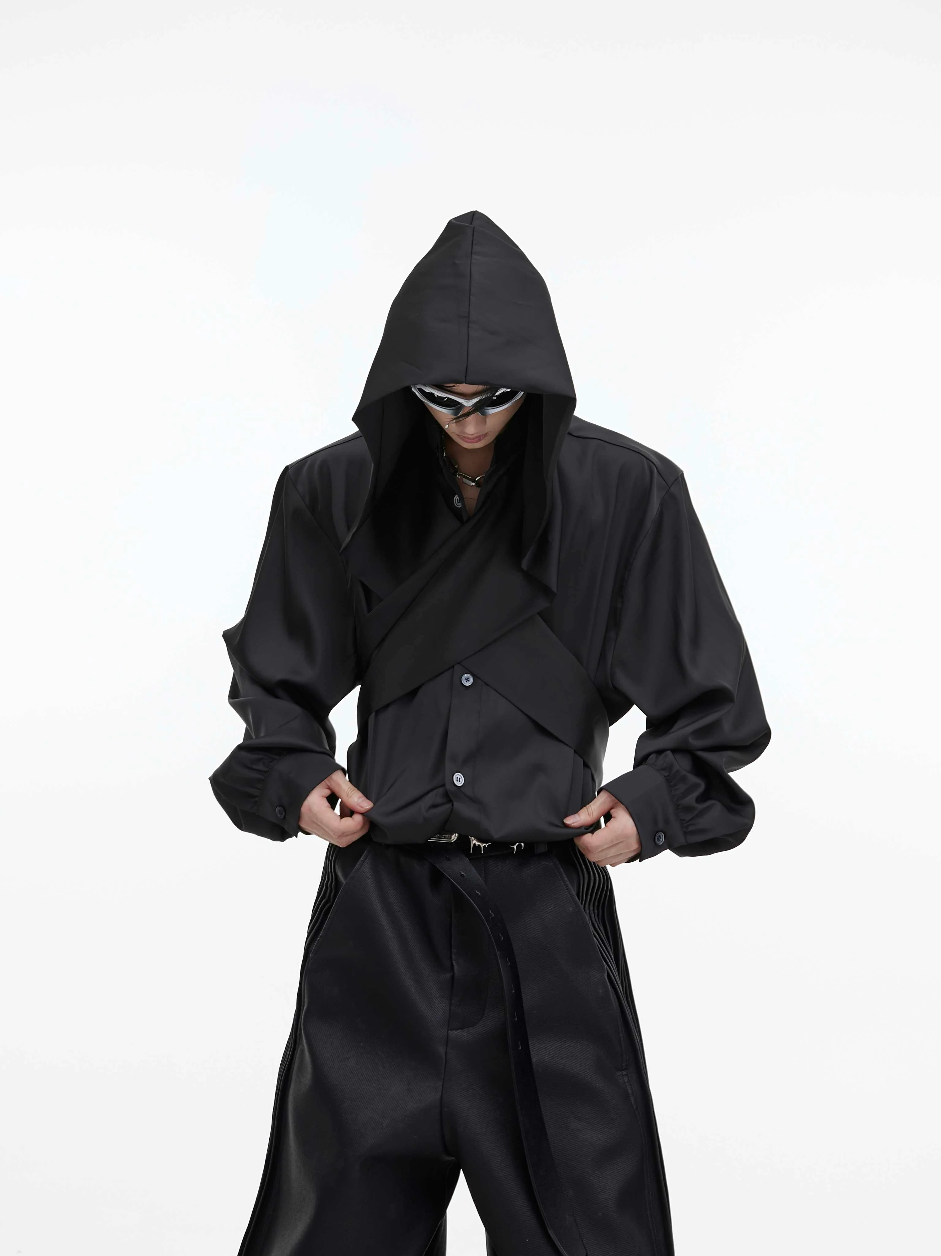 Pure color ice silk long sleeve shirt, breathable and comfortable, perfect for warm weather, offering a cool and stylish — photo 1