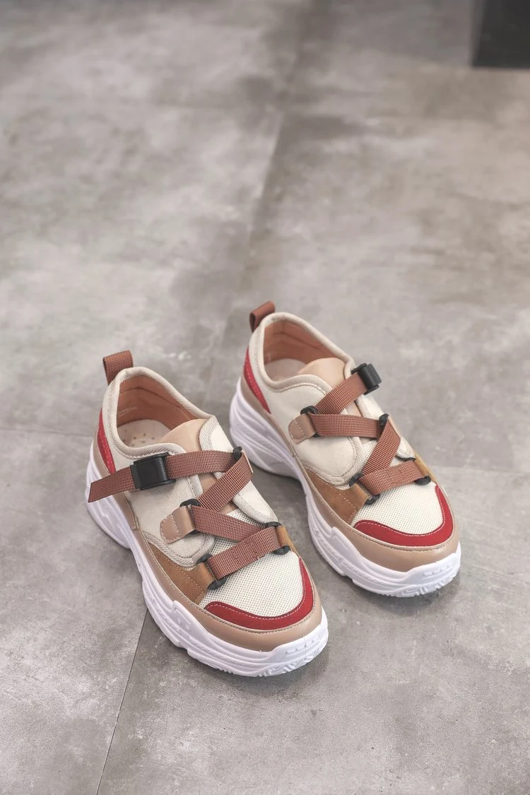 Title 6, New Korean thick bottom buckle wild sneakers. E...