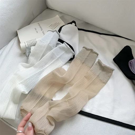 Title 21, Thin Dark Pattern Mid-calf Length Loose Socks K...